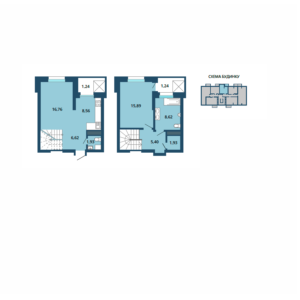 Загальна площа – 68,21 м²